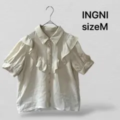 INGNI イング　レディース半袖ブラウス　パフスリーブ　Mサイズ ホワイト