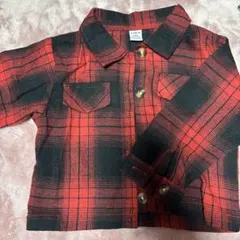 長袖赤チェックシャツ90サイズ