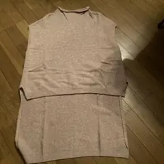 ベージュ ニットベスト フリーサイズ
