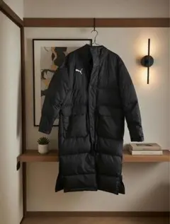 PUMA ロングダウンコート ネイビーロング丈 ベンチコート極暖 【美品】