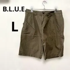 新品B.L.U.E. カーキ ショートパンツ　メンズL 綿100%