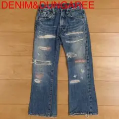 お値下げ★デニム&ダンガリー☆ダメージリメイクデニム☆120