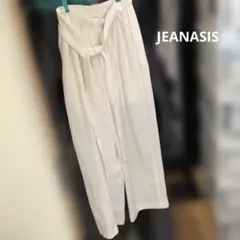 ジーナシス白イージーワイドパンツベルト付き