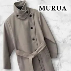 美品 ムルーア MURUA ロングコート ベージュ ステンカラー コート