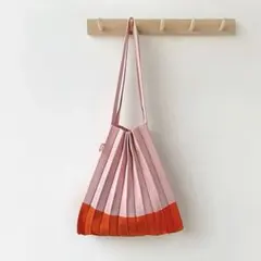 1点限り 新品未使用品 プリーツトートバッグ ピンク×オレンジ