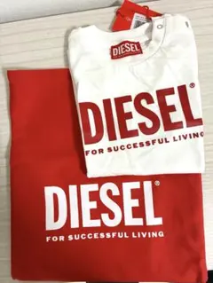 【新品】DIESEL キッズTシャツ 100 24-36M ホワイト/レッド