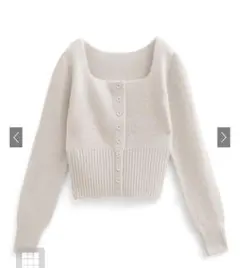 スクエアネックニットトップス[tu1526] ホワイト