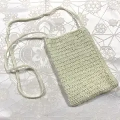 肩かけショルダー(ポリエステル100%、ハンドメイド、かぎ針編み