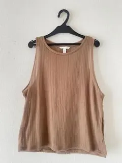 H&M ベージュ 編み ノースリーブ タンクトップ 新品