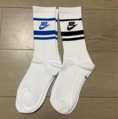 Nike ストライプ クルーソックス 2足セット24-26cm