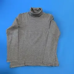 【UNIQLO】ユニクロ　 タートルネック　ボーダー　ネイビー　Ｓサイズ