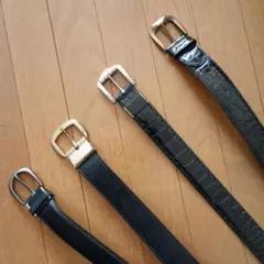 レザー・クロコダイル風ベルト4本セット