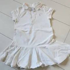 ホワイトポロシャツワンピース 半袖