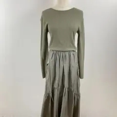 美品 Mila Owen ワッフルニット ドッキングワンピース ティアード S