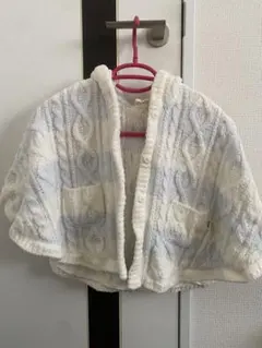 ジェラートピケ✳︎ フード付きケーブル編みポンチョ XXS