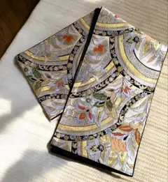 金色刺繍 花柄 付け帯