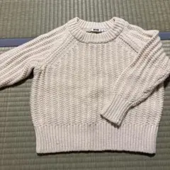 キッズ/120/長袖ニット/ユニクロ/アイボリー