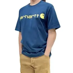 新品 US カーハート ヘビーウエイト オーバーサイズ ネイビー ロゴ Tシャツ