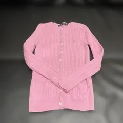 RALPH LAUREN SPORT ケーブルニット カーディガン ピンク S