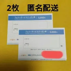 商船三井さんふらわあ フェリーサービスクーポン券5000円券✕2枚 株主優待券のサムネイル