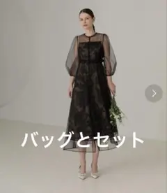 leja パーティードレス　オケージョンドレス　ブラック　パーティーバッグ