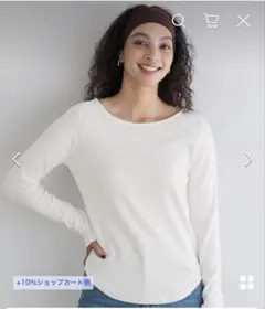 coca 微起毛リブラウンドネックトップス　S