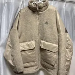 adidas ボアジャケット フリース ベージュ