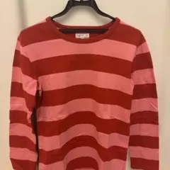 【最終値下げ】Agnès b. 赤/ピンク ストライプ 長袖Tシャツ T1