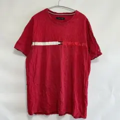 トミーヒルフィガー クルーネック 半袖 Tシャツ プリント L 赤 綿 お出かけ