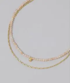 JEANASIS ステンレスカラー2レンネックレス ピンク系