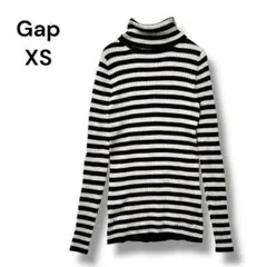 ギャップ　ハイネック　ニット　セーター　ＸＳ　ボーダー　長袖　黒　オフホワイト
