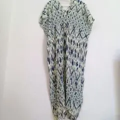 【美品】ZARA ロング丈 ワンピース イエロー ネイビー XS