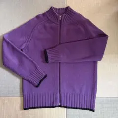 Paul Smith ポールスミス フロントジップ ニット カーディガン 紫 M