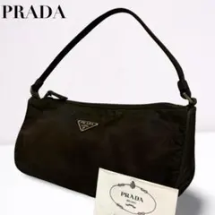 PRADA プラダ ワンショルダー アクセサリーポーチ ナイロン ギャラカード黒 PRADA プラダ ワンショルダー アクセサリーポーチ 黒ナイロン ギャラ