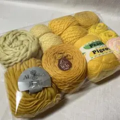 （360g）ウール アクリル 混紡糸など詰め合わせ イエロー系 黄色系