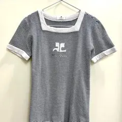 クレージュ　トップス　ブラウス　ロゴ入り　半袖　ボーダーのサムネイル