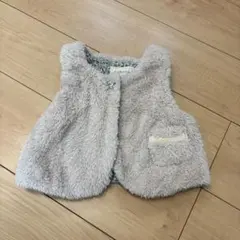 ファー素材 ベビー ベスト 90cm グレー