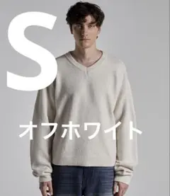 【Parts Lab.】ベーシック ニット プルオーバー S オフホワイト