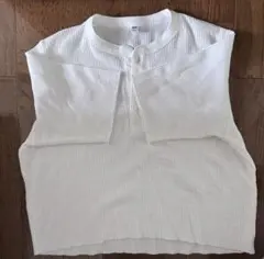 ユニクロ ワッフルヘンリーネックTシャツ リメイク値下げ⭕️