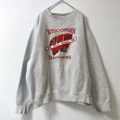 希少80〜90sヴィンテージI.A.B.BEDFORD刺繍ロゴスウェット グレー 
