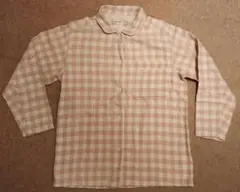 MUJI ピンク チェック フランネルパジャマ S