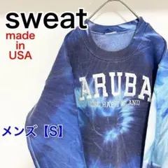 YR83【アメリカ製】ARUBA　タイダイスウェット【メンズS】青色他