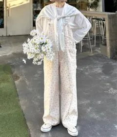 【Alley by w closet 】フラワープリントツイルサロペットのサムネイル