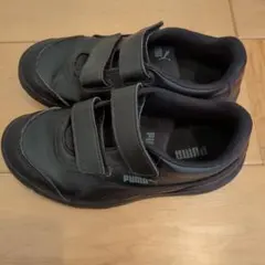 黒　ソフトレザー　フォーマル靴　卒入学　Puma ブラック シューズ19cm