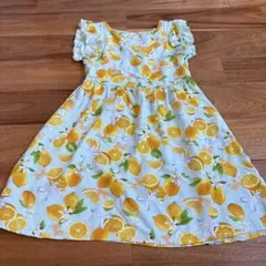 レモン柄 ノースリーブワンピース 110cm