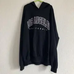 シーイン ティーン 薄手 プリント ロゴ パーカー ブラック 12-13Y