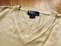 90s ポロバイラルフローレン カシミヤ100%Vネックセーター アイボリー S