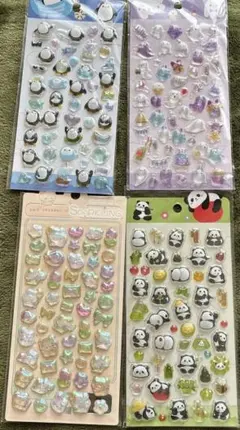 ぽっこりシール　3Dデコシール　4枚セット