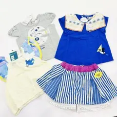 80cm Petit jam 子供服 ねこ刺繍　鳥4点セット　プチジャムのサムネイル