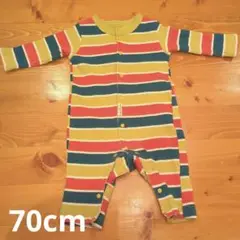BREEZE ストライプロンパース サイズ70cm